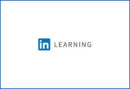 in learning logo in blue and black text
