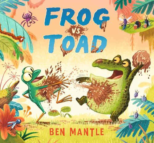 frog and toad throwing mud at each other on a hill